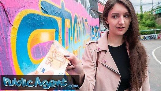 Public Agent – very cute college Teen art student 19yrs old with nice natural tits studies a big dick outdoors